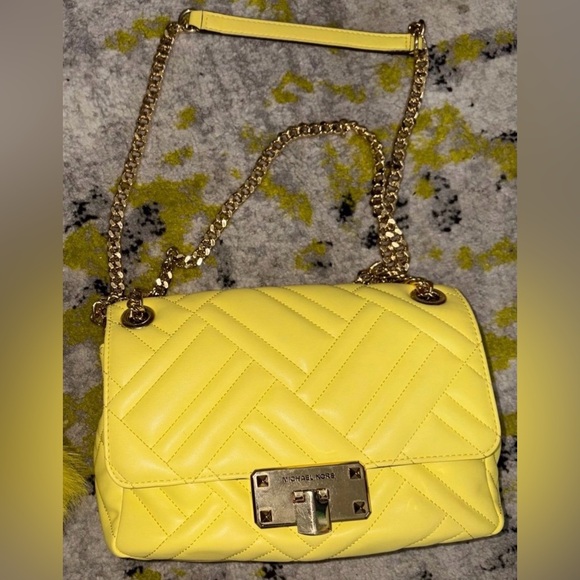 Michael Kors Handbags - Michael Kors Yellow Quilted Shoulder Bag